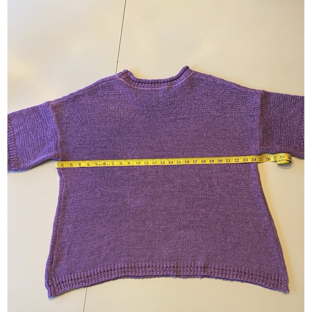 ODDI Purple Short Sleeve Knit Sweater Crew Neck Boxy Fit IT15379P Womens 2XL/3XL - Picture 4 of 9